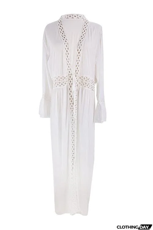 Hollow Lace Up Cardigan