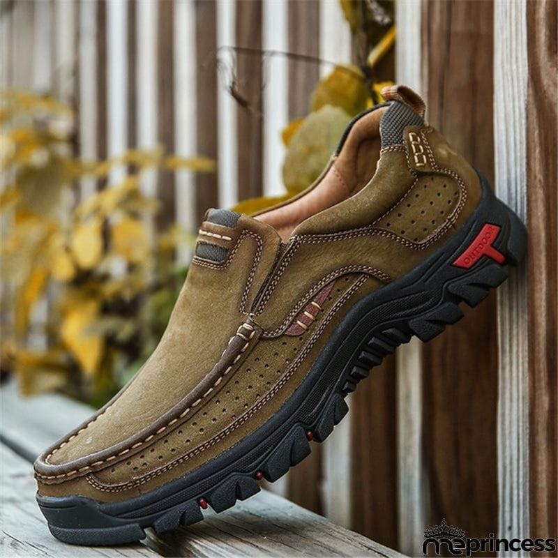 Men's Breathable Genuine Leather Handmade Walking Shoes
