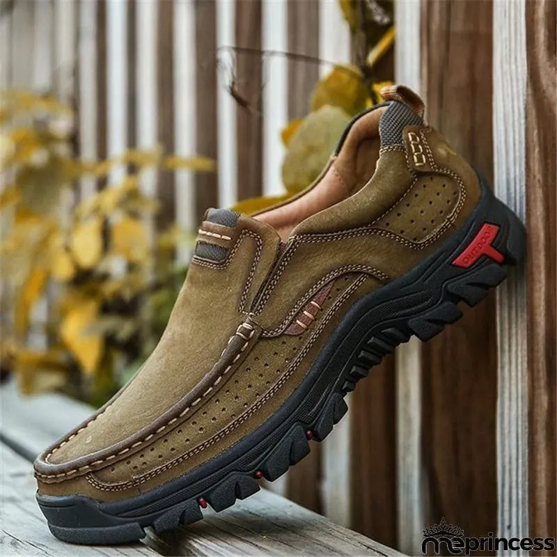 Men's Breathable Genuine Leather Handmade Walking Shoes