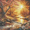 Sunset Woods - Rundbohrer Diamantmalerei - 40*40cm