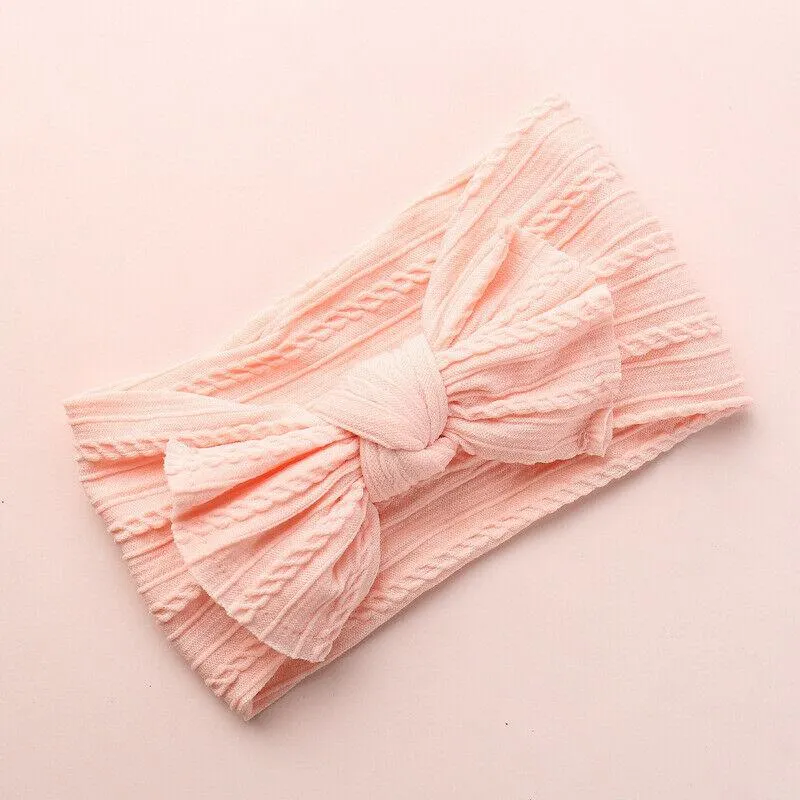 2019 Accessories Headwear Baby Kid Newborn Infant Princess Big Bow Turbon Knot Jacquard Headband Hair Band Candy Color Hairband