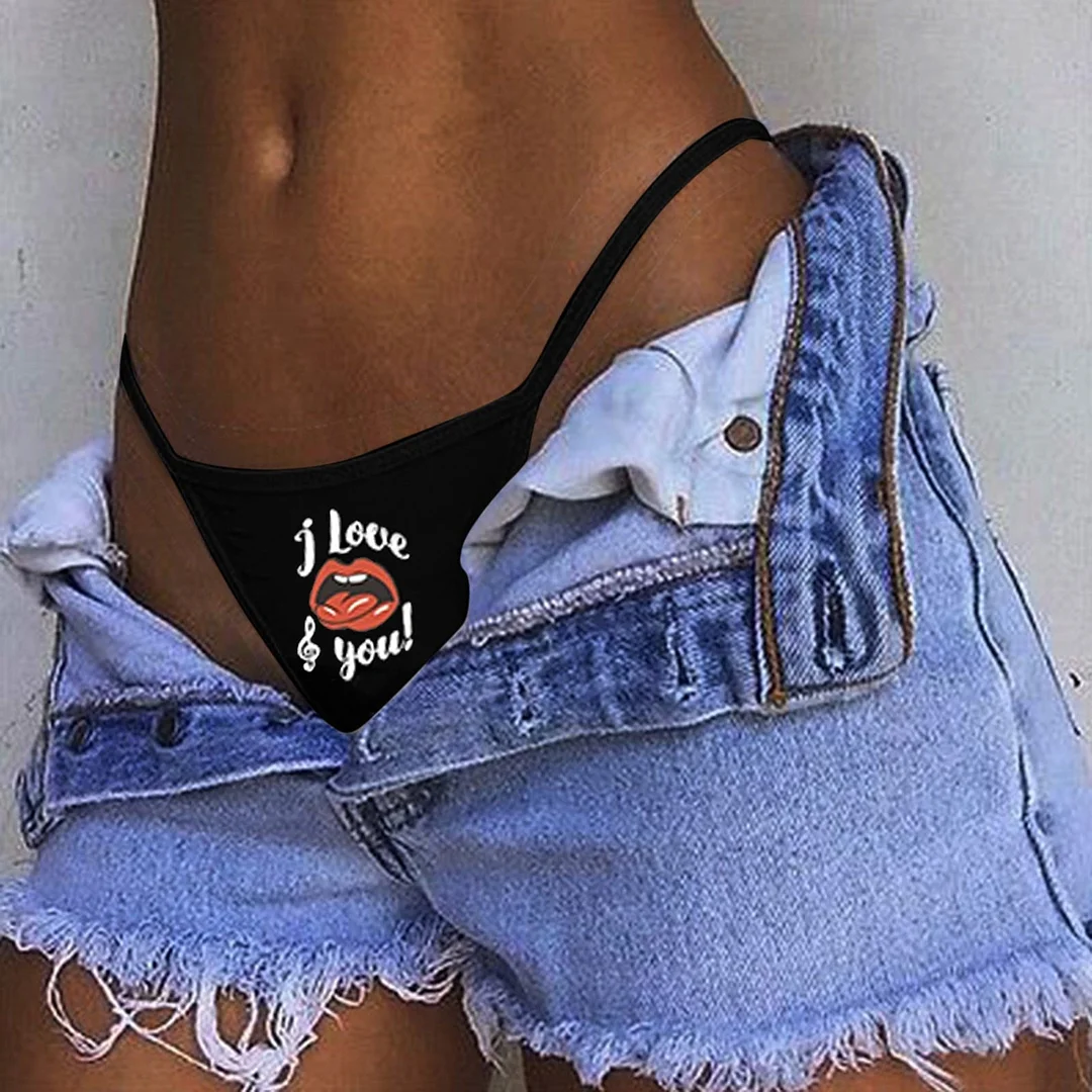 Sexy Lingerie Women's Funny Printing Sexy Panties Female Plus Size Underwear Low Waist G-strings Elastic Comfortable Underpants