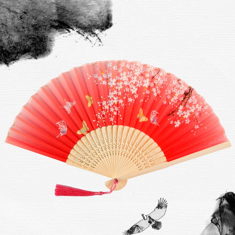 Antique Fan Folding Fan Men’s And Women’s Classical Dancing Fan Ancient Costume Performance Photography Hanfu Props Chinese Style Handmade Folding Fan
