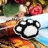 Full Bead Embroidery Keychain Paw Printed Craft Gifts(3.5x3cm)