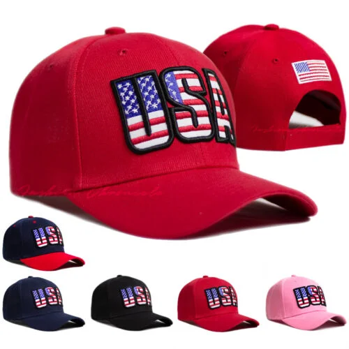 Baseball cap USA Flag of the United States hat embroidery patriotic adjustable curved male_ viptrois