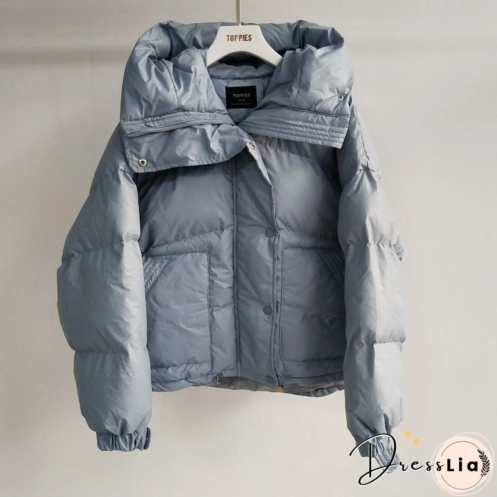 Toppies Winter Jacket Women Hooded Pink Puffer Jackets Loose Casual Candy Color Coat Korean Fashion Outwear