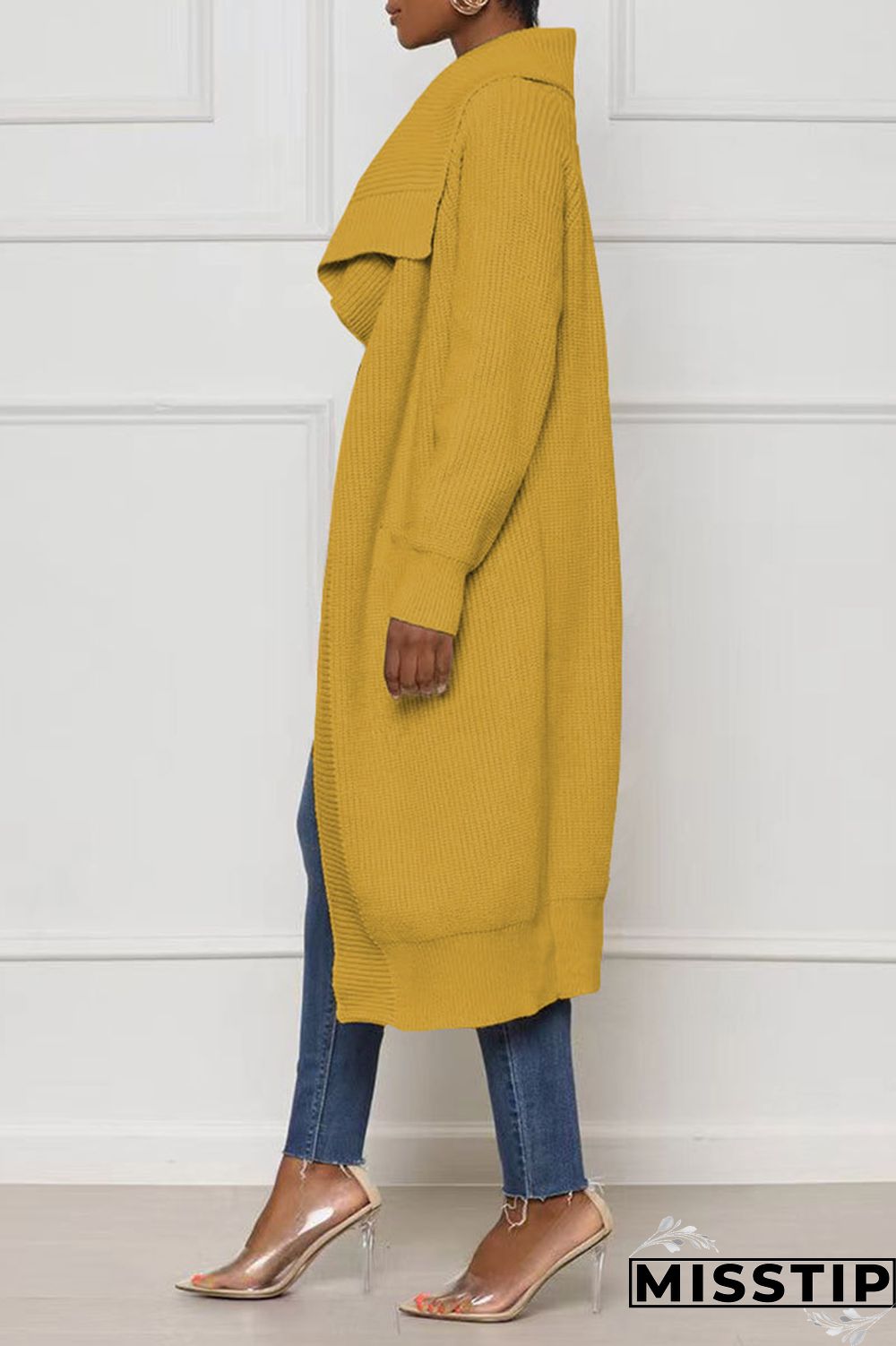 Black Casual Solid Patchwork Cardigan Collar Outerwear