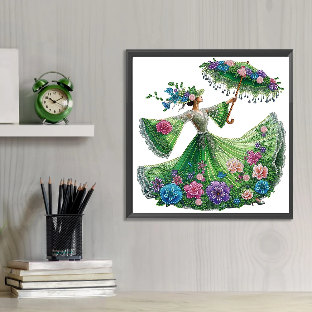 Diamond Painting - Partial Special Shaped Drill - Elegant Lady(Canvas|30*30cm)