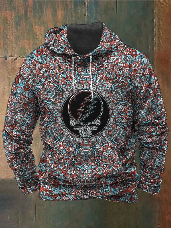 Unisex Skull Print Heavyweight Hoodies