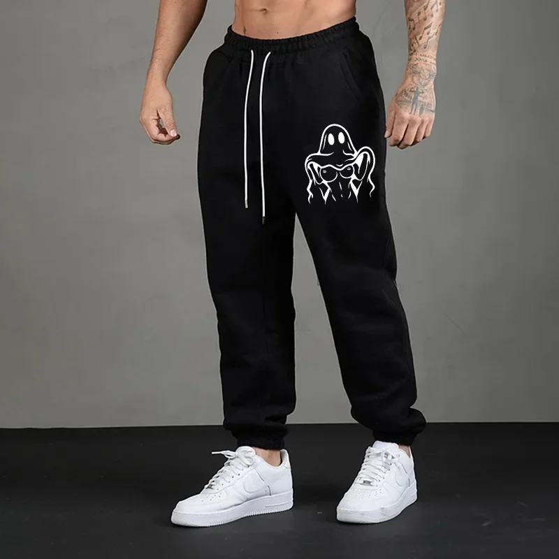 Naughty Ghost with A Good Figure Men's Print Sweatpants