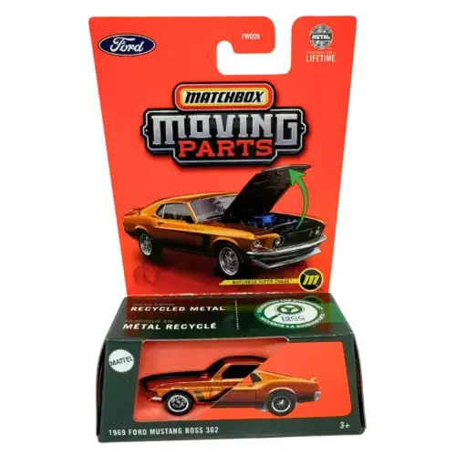 Dronehint Matchbox Moving Parts 1969 Ford Mustang Boss 302 SUPER CHASE 1:64 Diecast Toy