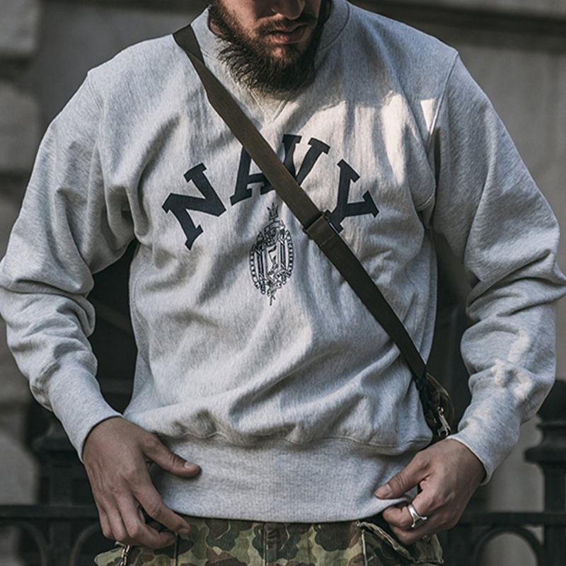 Vintage Heavyweight Horizontal Navy Sweatshirt