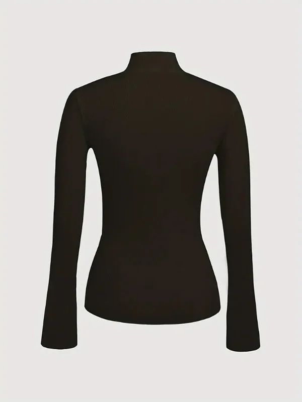 Long Sleeves Loose Buttoned Contrast Color Split-Joint V-Neck Sweatshirt Tops main image 1
