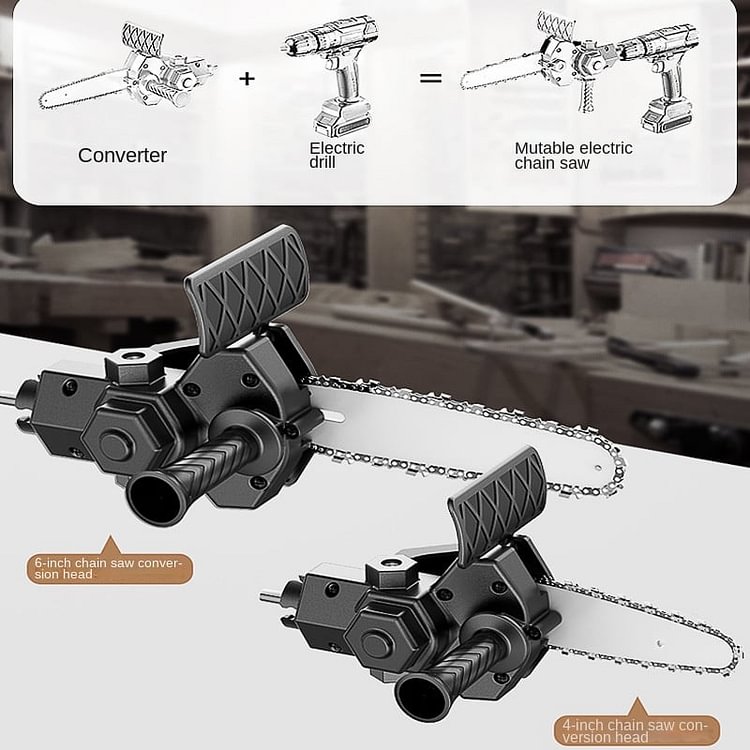 6 Inch Electric Drill Modified To Electric Chainsaw Drill Attachment