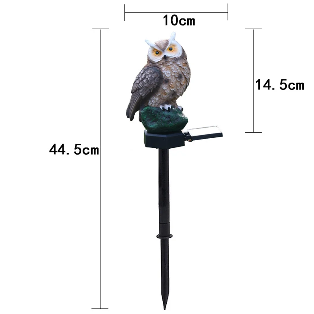 Solar LED Lawn Lights Owl Outdoor Landscape Statue Night Lamp (Dark Brown)