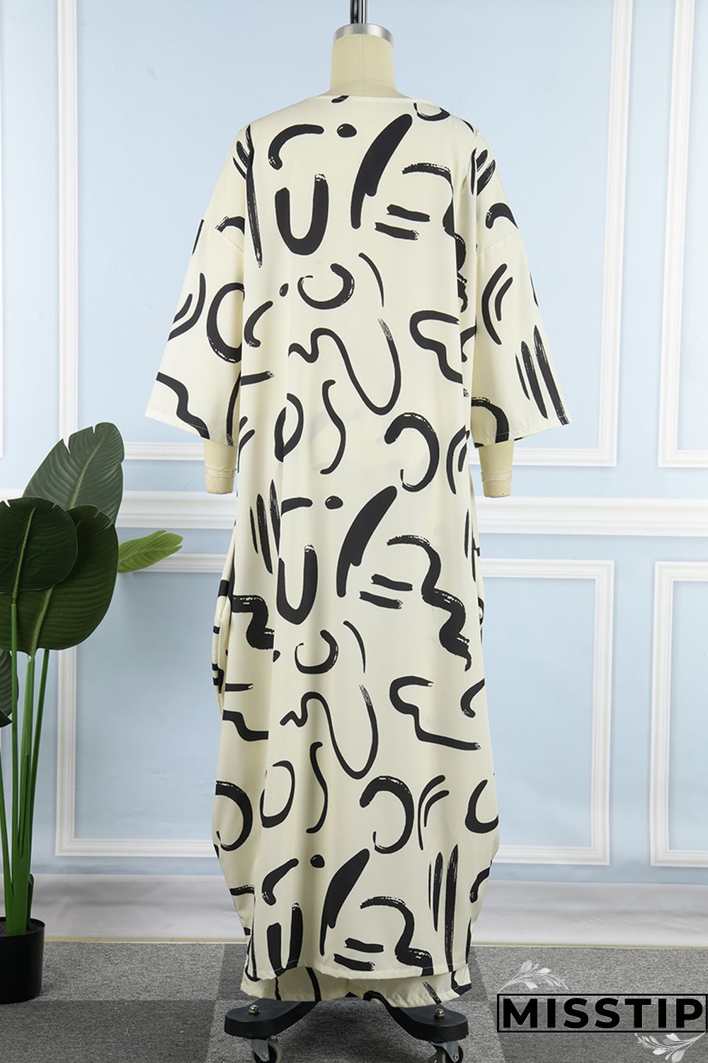 Orange Casual Print Patchwork V Neck Long Sleeve Two Pieces