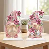 2 pi&egrave;ces bricolage en diamants d&eacute;corations de table sp&eacute;ciales r&eacute;utilisables en mosa&iuml;que de strass pour bricolage multi-usages en diamants d&rsquo;art, attrape-soleils, fleurs cadeaux pour les amateurs d&rsquo;artisanat (gnomes floraux roses)