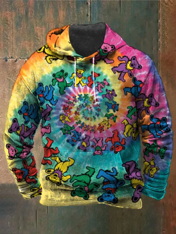 Unisex Bear Print Heavyweight Hoodies