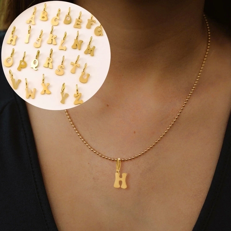 1 Piece 1 Set 304 Stainless Steel Letter Pendant Chain Jewelry Accessories3