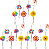 (US Local)5Pcs Acrylic Double Sided Sunflower Full Drill Keyring Diamond Painting Keychain