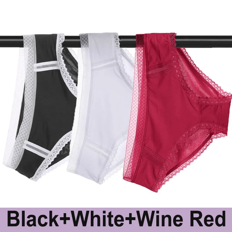 3PCS/Set Seamless Panties Sexy Lace Underwear Women Panties Female Underpants Briefs For Woman Pantys Intimates Lingerie M L XL