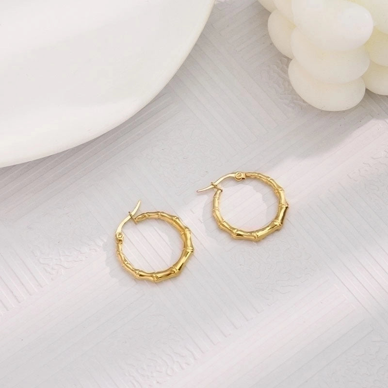 1 Pair Vintage Style U Shape Geometric Heart Shape Plating 304 Stainless Steel None 18K Gold Plated Hoop Earrings
