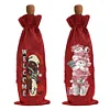 2pcs Christmas Diamond Art Linen Wine Gift Bag Diamond Painting Red Wine Bag Kit