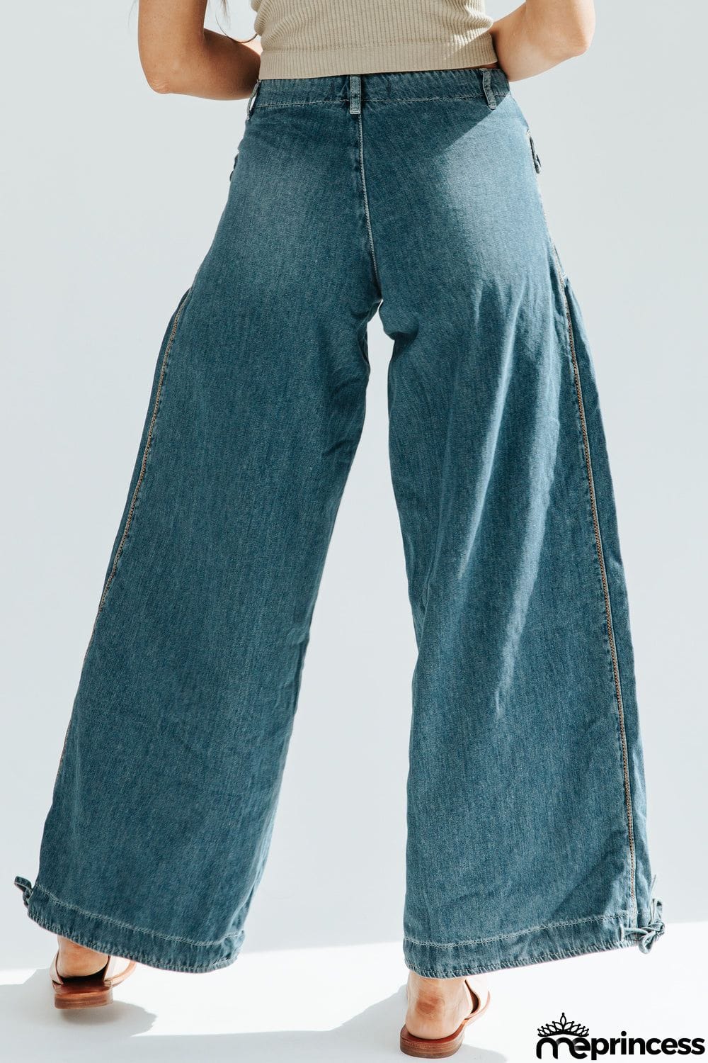 Pockets Drawstring Balloon Jeans