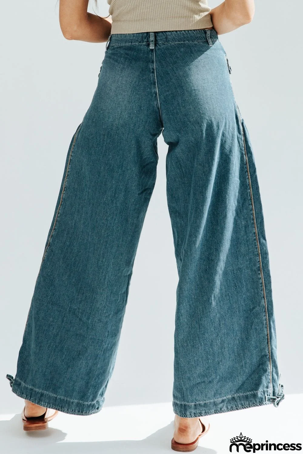Pockets Drawstring Balloon Jeans