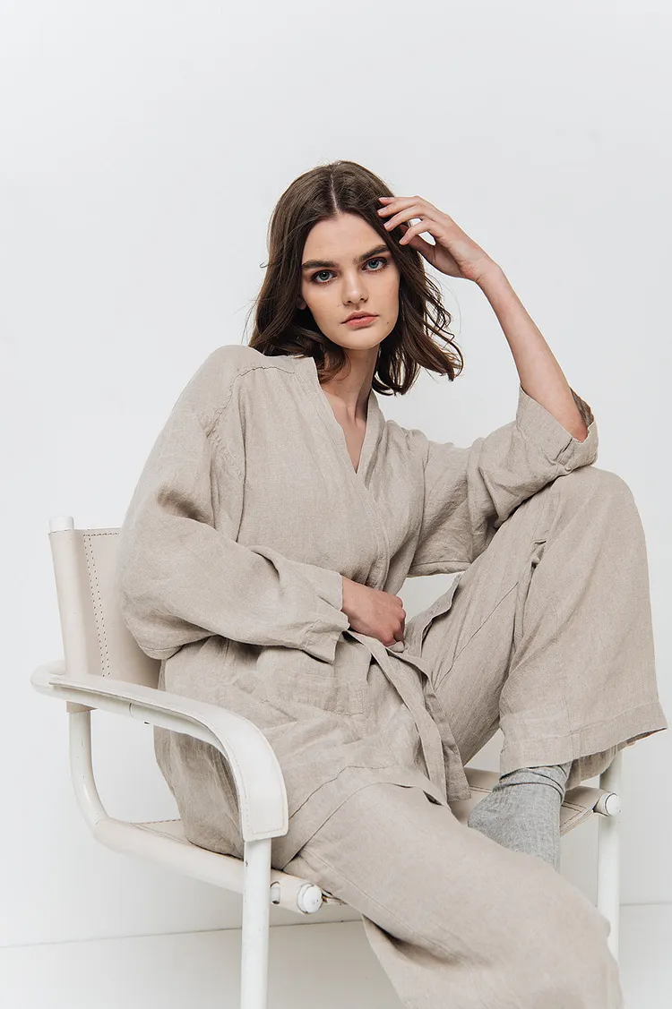 Pants and Shirt Set &ndash; Two-Piece Linen Outfit for Women