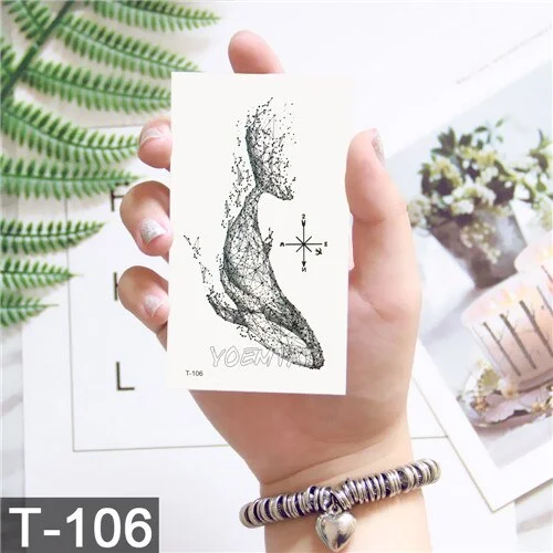 Waterproof temporary tattoo stickers on the body art temporary men tattoos lines rose fake tattoo stickers temporary tattoos