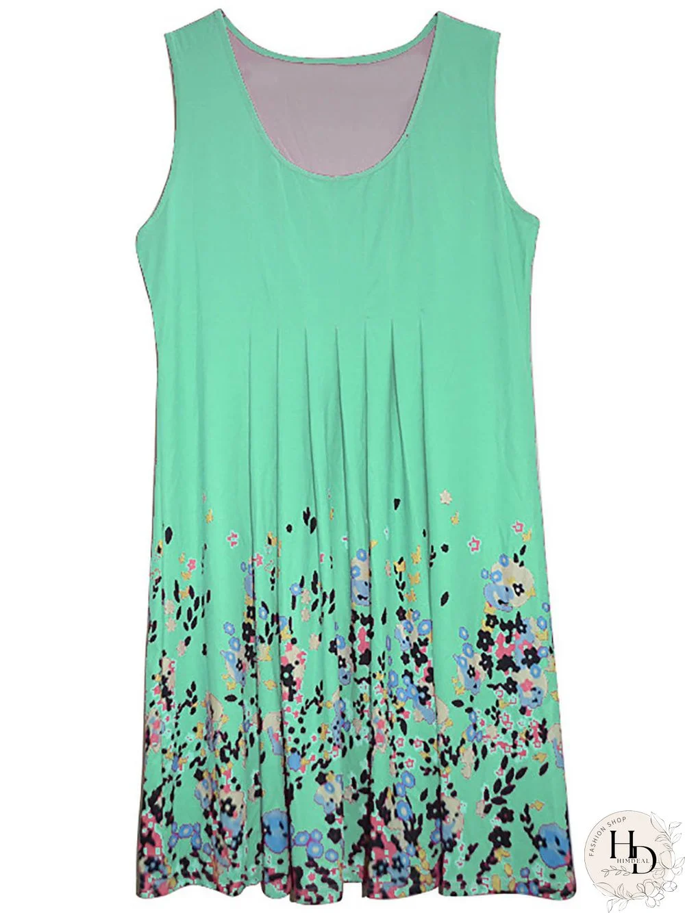 Casual Painted Sleeveless Crew Neck Casual Dresses