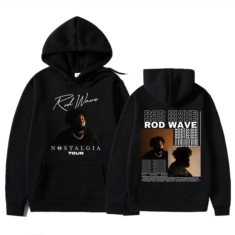 Retro Rod Wave Rapper Vintage Hoodie Rap Hiphop Music Pullover Tops Streetwear at Hiphopee