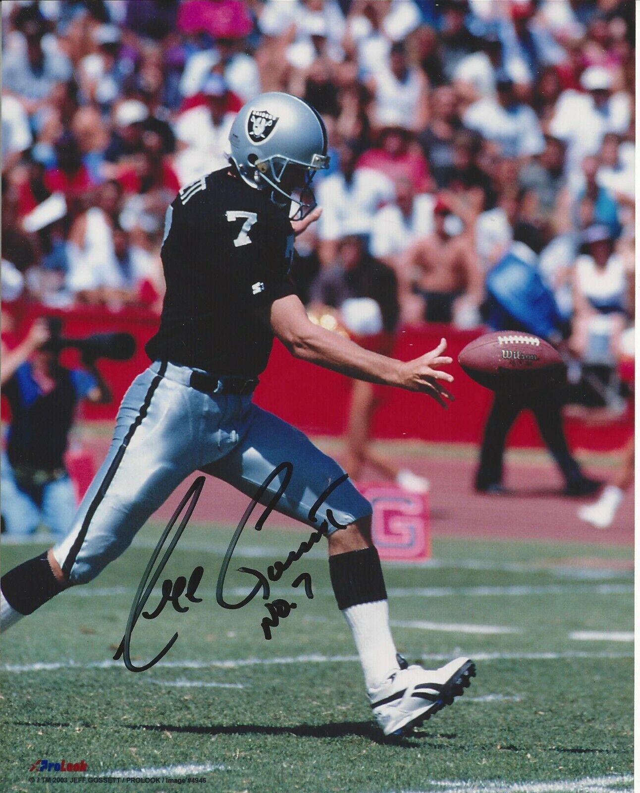 Jeff Gossett autographed 8x10 Oakland Raiders In Person #2A