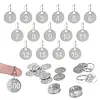 [US Local Warehouse] 25mm Number Tags with Rings 304 Stainless Steel Key ID Tag Hollow Round Metal Numbered Labels 1 To 500 for Restaurant Bar and Cafes