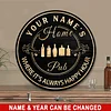 Home Bar Customized Tin Painting / Wooden Painting (Round 12*12 inches)