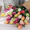 Colorful PU Texture Long Stem Tulip Artificial Flower