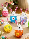 6 Pcs Easter Inflatable Outdoor Decorations PVC Colored Giant Egg Ornaments Blow Up Easter Egg Yard Decorations for Lawn/Garden/Porch/Courtyard