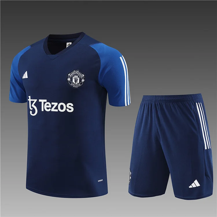 2023-24 Manchester United Royal Blue Short Sleeve Training Jersey