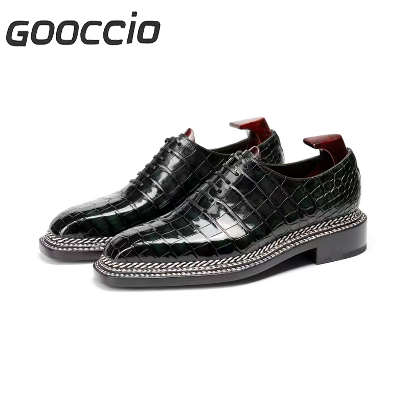 NJ221 Crocodile Leather Dress Shoes/Oxford Shoes For Men  GOOCCIO   