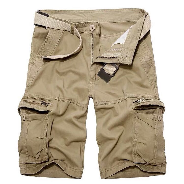 Men's Zip Multi-pocket Cotton Cargo Shorts