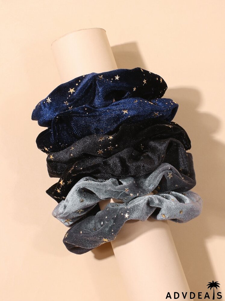 6pcs Galaxy Print Scrunchie