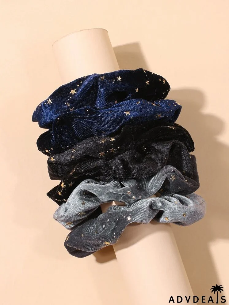 6pcs Galaxy Print Scrunchie