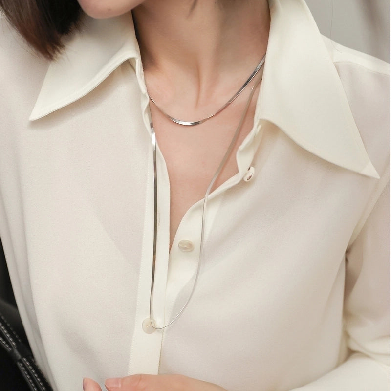 Classic Style Geometric 304 Stainless Steel Long Necklace