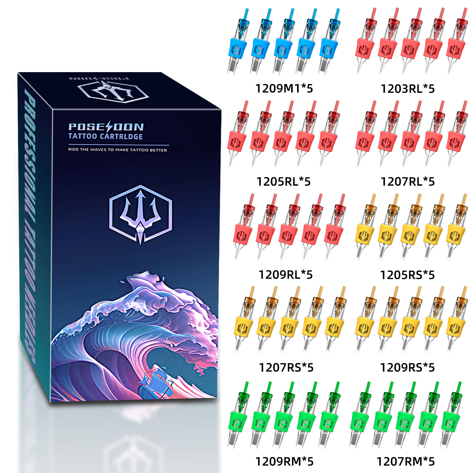 Poseidon 50Pcs Tattoo Cartridge Needles(V4)  Poseidon Tattoo Official