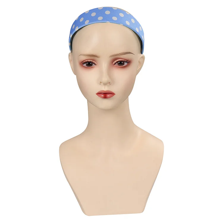 Barbie 2023 Margot Robbie Barbie Blue Polka-Dot Headscarf Cosplay Headband Accessoreis Halloween Carnival Props
