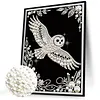 Kit de peinture en perles maison Fly Owl pour d&eacute;coration murale adulte 30x40cm sans cadre