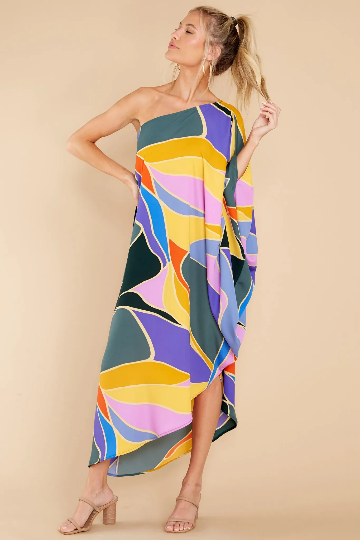  thdmladies Dare To Love Teal Multi Print Maxi Dress thedmladies