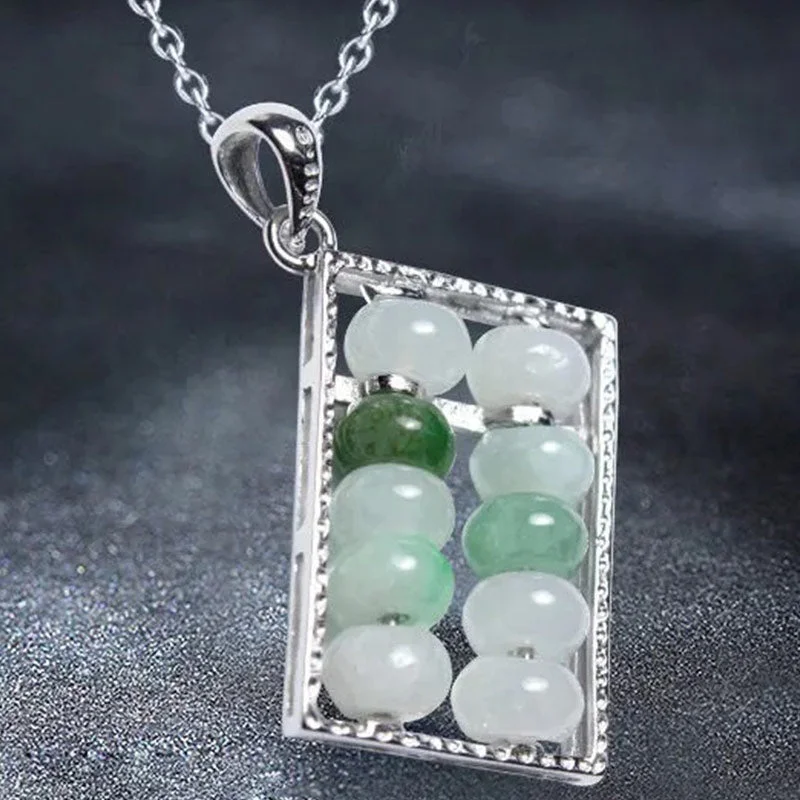 Abacus Jade Prosperity Necklace Pendant