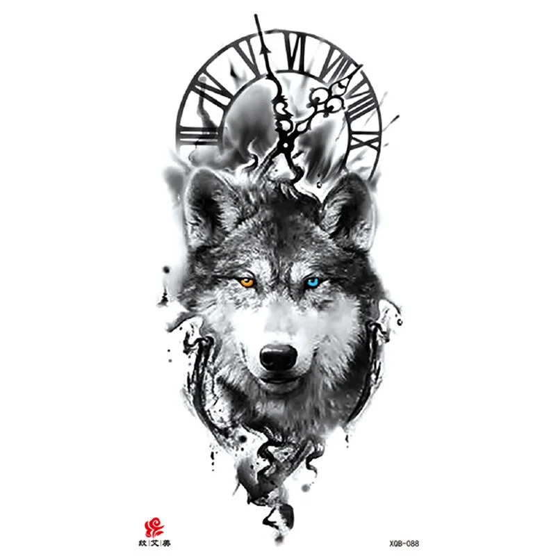 Sdrawing Temporary Tattoo Sticker Tiger Lion Wolf Mermaid Rose Arm Tattoo Hipster Tattoo Man Woman Tattoo Body Art Tatuajes